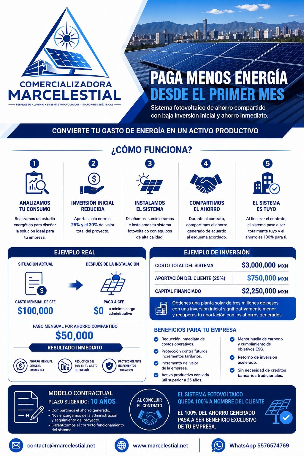 Flyer del programa Ahorro Compartido de Mar Celestial