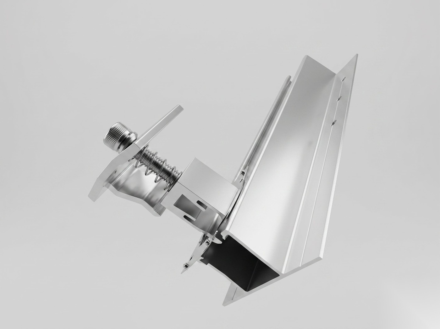 Mid-clamp ajustable de aluminio con tornillo y resorte